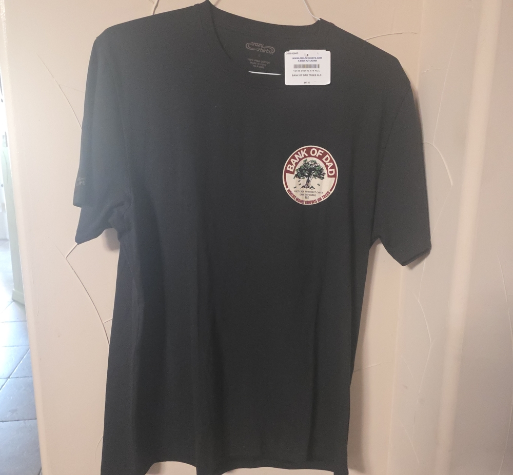Bank of Dad Black Short Sleeve Graphic Tee - Classic Crew